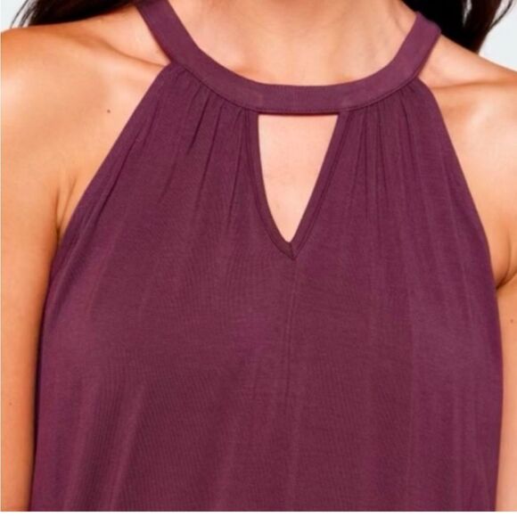 Market & Spruce Kaya Keyhole Halter Knit Top Dark Purple‎ Medium Stitch Fix - Picture 4 of 6